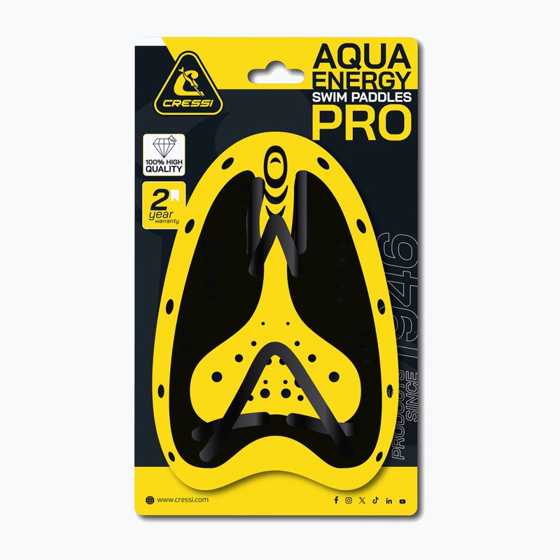 Cressi Aqua Energy Pro Schwimmpaddel schwarz/gelb 3