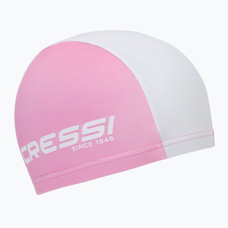 Cressi Tago rosa/weiße Badekappe für Kinder