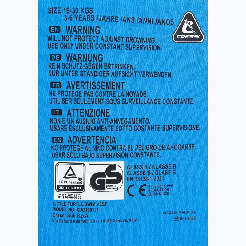 Schwimmweste Kinder Cressi Little Turtle yellow/azure 4