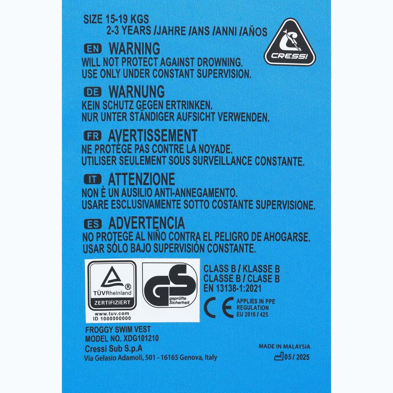 Kinder-Schwimmweste Cressi Froggy azure/yellow 4