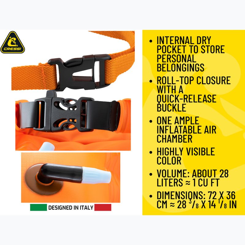 Schwimmboje Cressi Glide orange 10