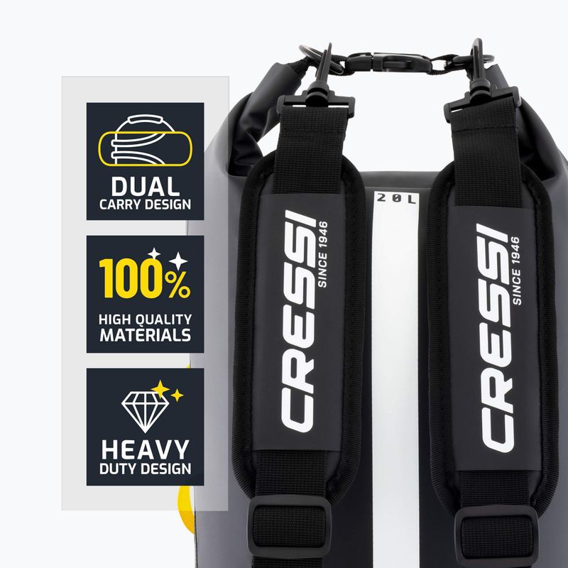 Drybag Cressi Ocelot Dry Bag 20 l black/yellow 5
