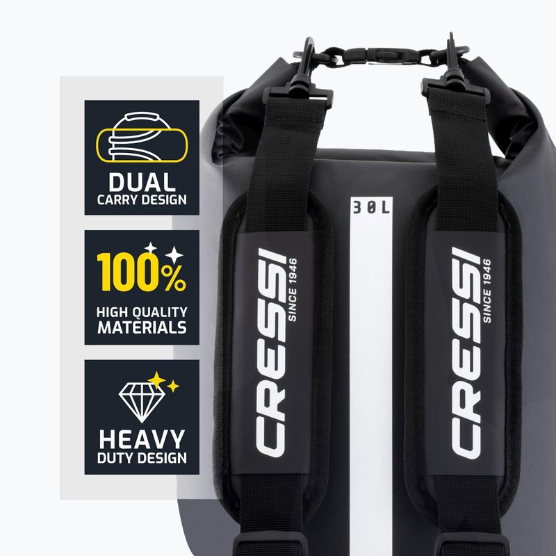 Drybag Cressi Ocelot Dry Bag 30 l black/yellow 5