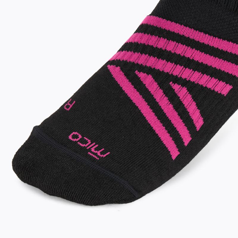 Skisocken Mico Heavy Weight Superthermo Primaloft Merino Ski black fuchsia 3