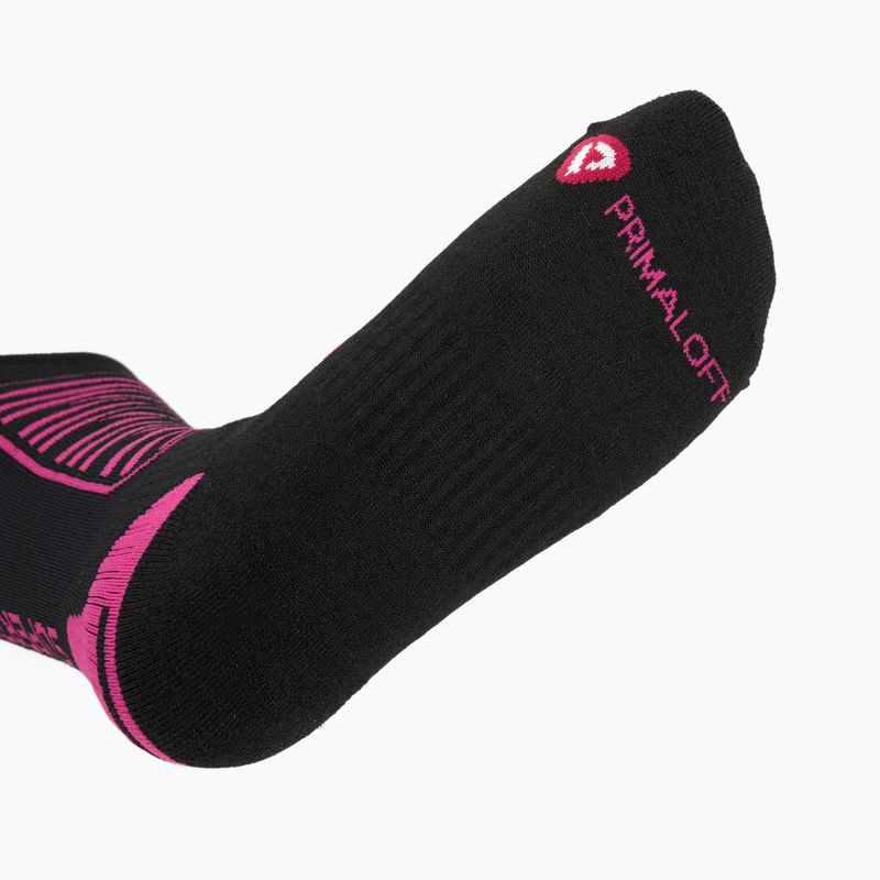 Skisocken Mico Heavy Weight Superthermo Primaloft Merino Ski black fuchsia 4