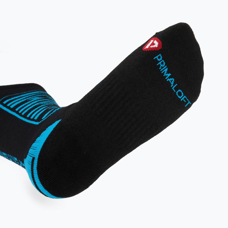 Skisocken Mico Heavy Weight Superthermo Primaloft Merino Ski black turquoise 4