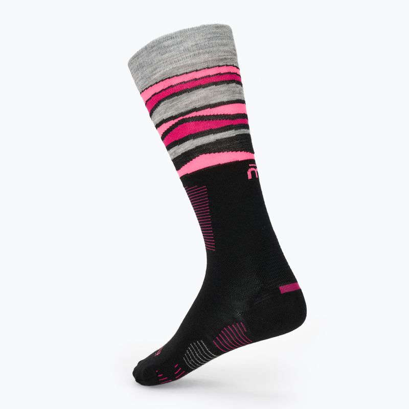 Damen Skisocken Mico Light Weight Superthermo Natural Merino Ski black/fluorescent fuchsia 2