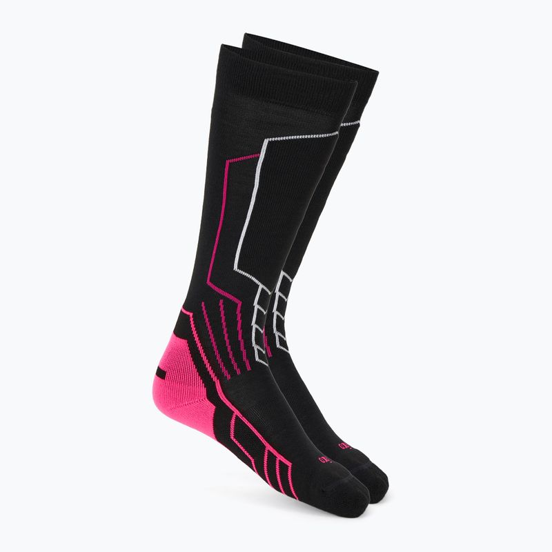 Damen-Skisocken Mico Medium Weight Warm Control Ski black/fluorescent fuchsia