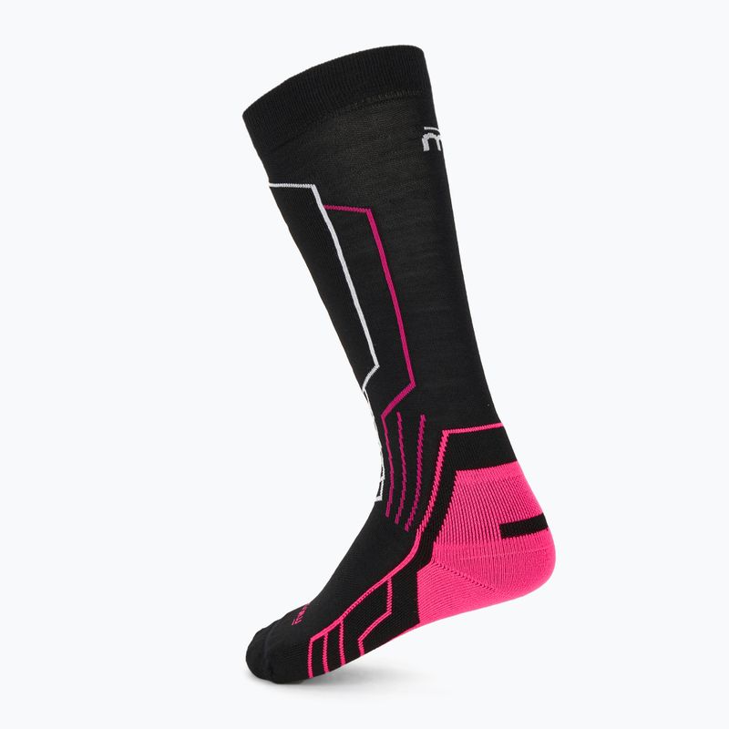 Damen-Skisocken Mico Medium Weight Warm Control Ski black/fluorescent fuchsia 2
