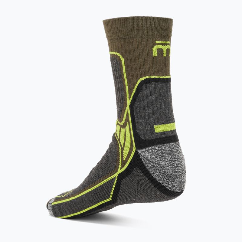 Trekkingsocken Mico Light Weight X-Performance Hike Crew grau-grün CA371 2