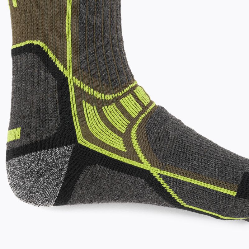 Trekkingsocken Mico Light Weight X-Performance Hike Crew grau-grün CA371 4