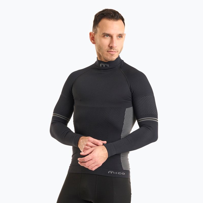 Herren Thermoaktivshirt Mico M1 Mock Neck nero