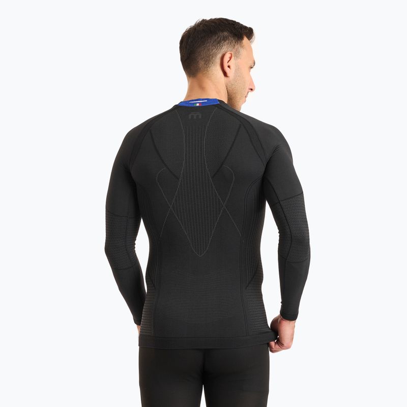 Thermoaktives Herren-Sweatshirt Mico Odor Zero Round Neck nero 2