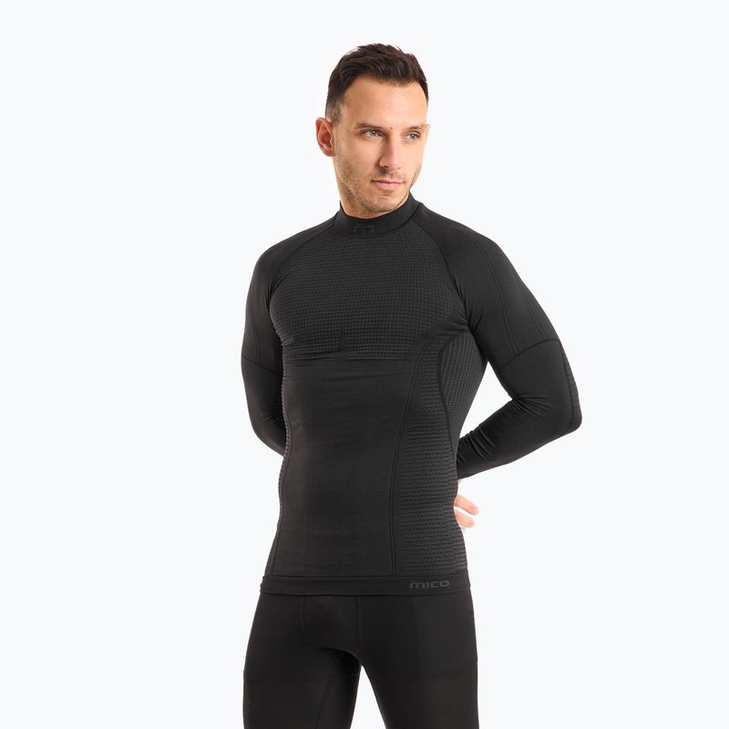 Herren Thermoaktivshirt Mico Odor Zero Mock Neck nero