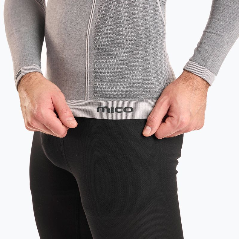 Herren Thermoaktiv-Sweatshirt Mico Odor Zero Mock Neck grigio 4