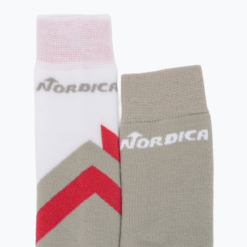 Nordica Multisports Winter Jr Kinder Skisocken 2 Paar lt grau/koralle/weiß 5