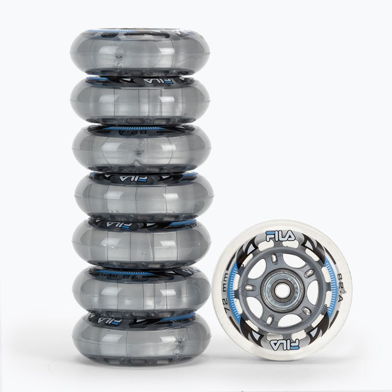 Rollerblade-Räder mit Lagern FILA Wheels+A5+Alus 6mm white 2