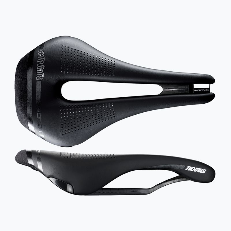 Fahrradsattel Selle Italia Novus Boost Kit Carbonio Superflow L Ti 316 Rail Fibra-Tek schwarz SIT-8A82ICA1