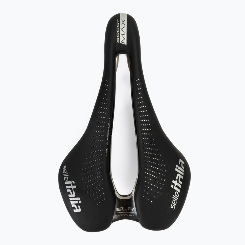 Selle Italia Max SLR Boost Gel Superflow Fahrradsattel, TI 316 Rail, Fibra-Trek, Light Gel schwarz 3