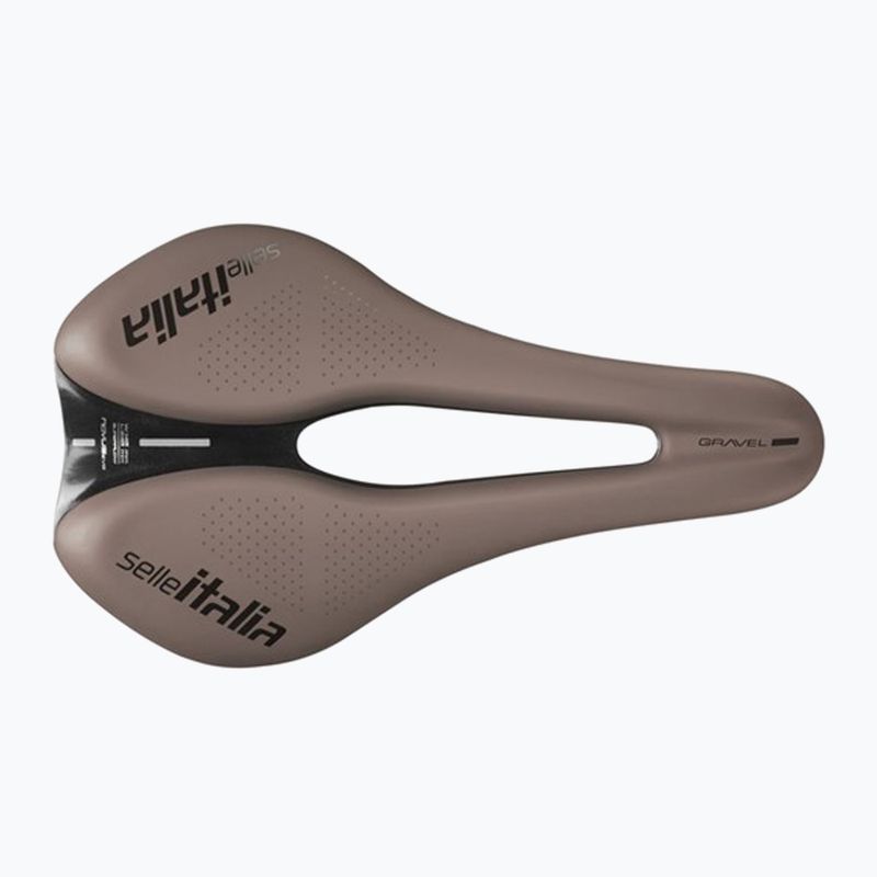 Fahrradsattel Selle Italia Novus Boost Evo Gravel TM, Superflow, Mangan-Schiene, Soft-Trek braun 3