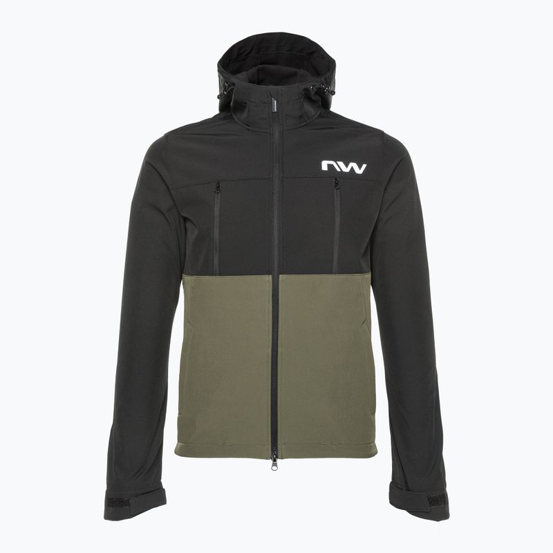Herren Northwave Easy Out Softshell Fahrradjacke waldgrün/schwarz