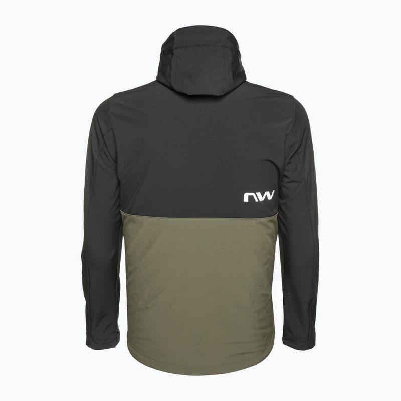 Herren Northwave Easy Out Softshell Fahrradjacke waldgrün/schwarz 2