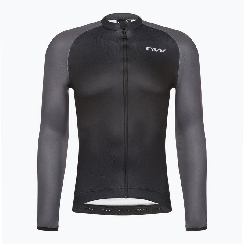 Herren Northwave Blade 4 LS Fahrradtrikot schwarz / dunkelgrau