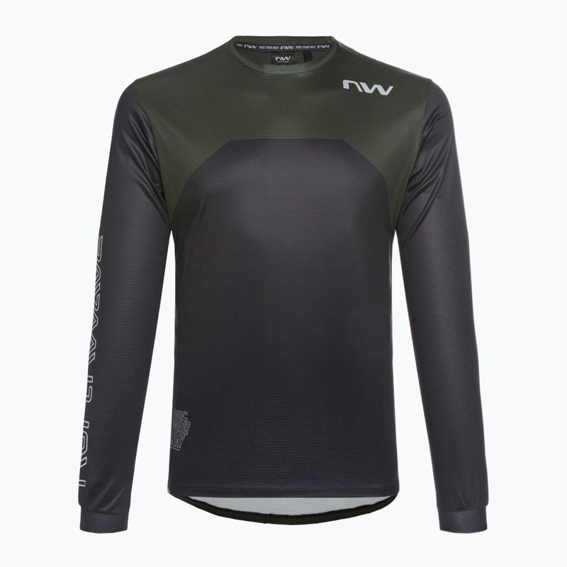 Herren Northwave Sharp schwarz / waldgrün Fahrradtrikot