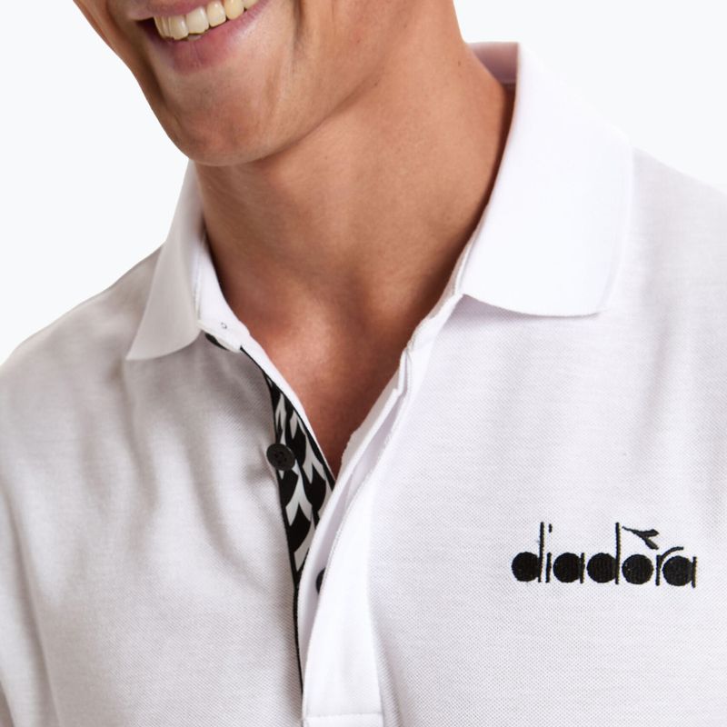 Herren Tennis-Poloshirt Diadora Statement weiß 102.176856 5