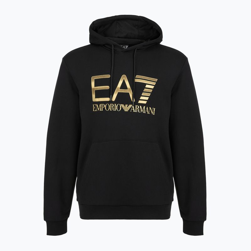 Herren EA7 Emporio Armani Zug Logo Serie Big Logo Hoodie schwarz