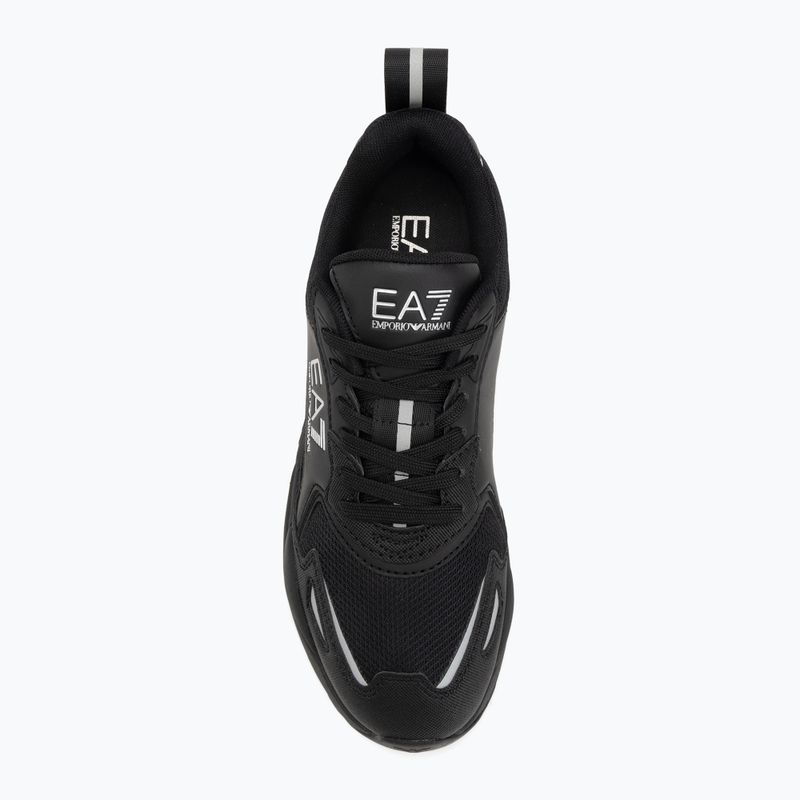EA7 Emporio Armani Ace Runner Neue dreifache schwarz / silberne Schuhe 5