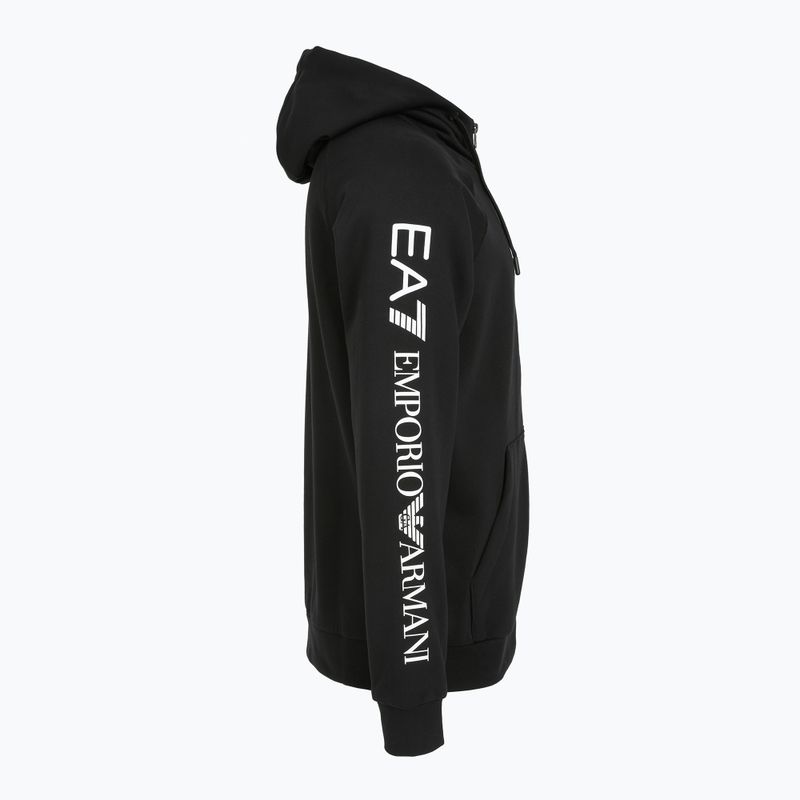 Herren Emporio Armani EA7 Zug Logo Serie Extended Logo Hoodie Fz schwarz / weiß 3