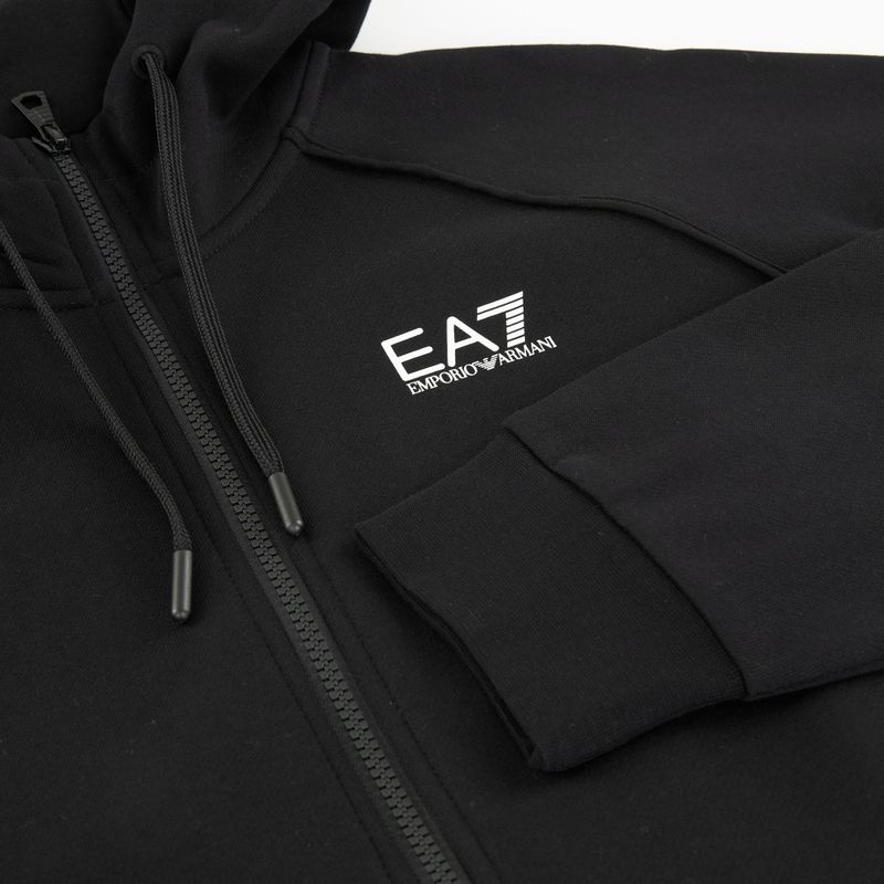Herren Emporio Armani EA7 Zug Logo Serie Extended Logo Hoodie Fz schwarz / weiß 5