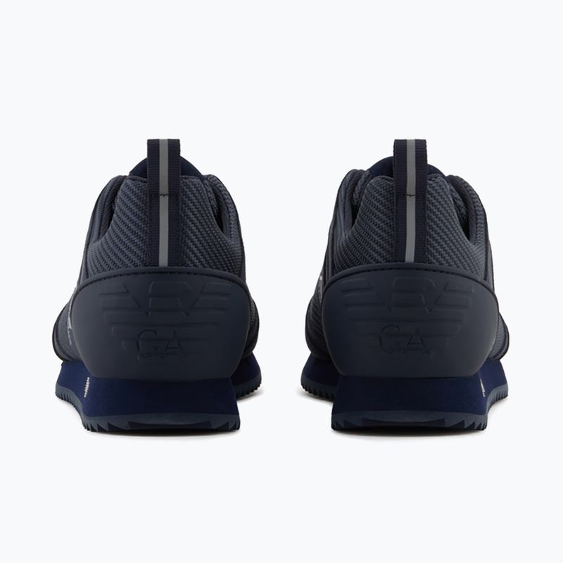 EA7 Emporio Armani Schwarz & Weiß Carbon dreifach Himmel Kapitän / Silber Schuhe 10