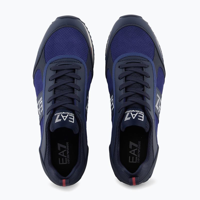 EA7 Emporio Armani Schwarz & Weiß Wildleder Sky Captain / Deep Cobal / Mineral Schuhe 5