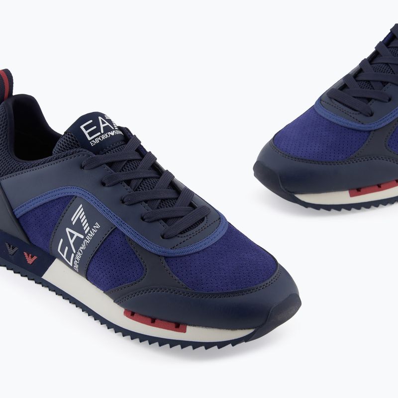 EA7 Emporio Armani Schwarz & Weiß Wildleder Sky Captain / Deep Cobal / Mineral Schuhe 6