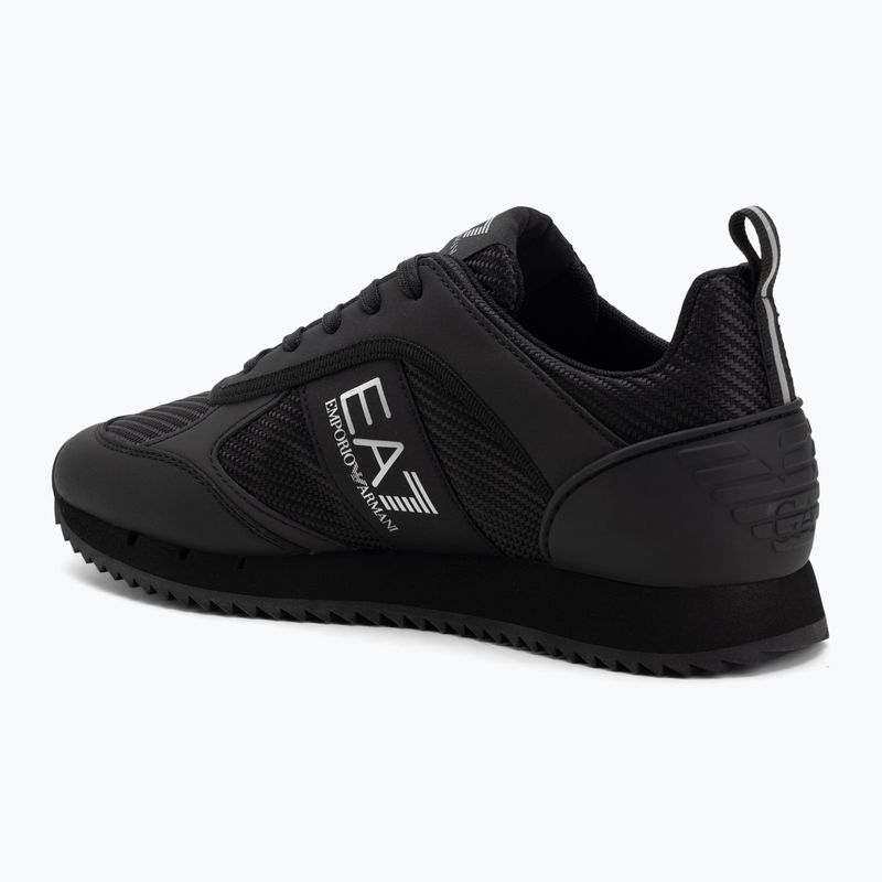 EA7 Emporio Armani Schwarz & Weiß Carbon dreifach schwarz / Silber Logo Schuhe 3
