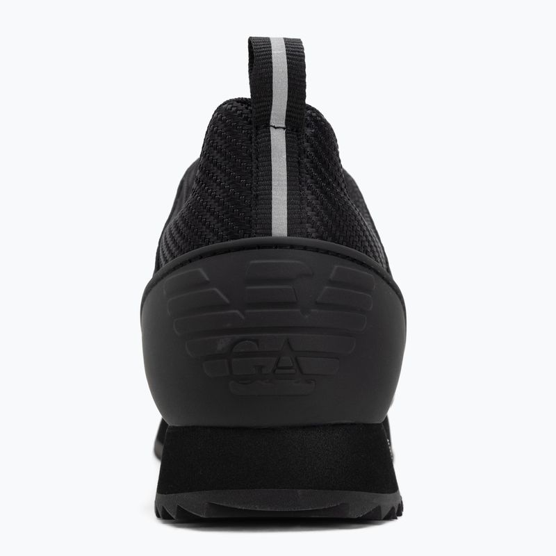 EA7 Emporio Armani Schwarz & Weiß Carbon dreifach schwarz / Silber Logo Schuhe 6