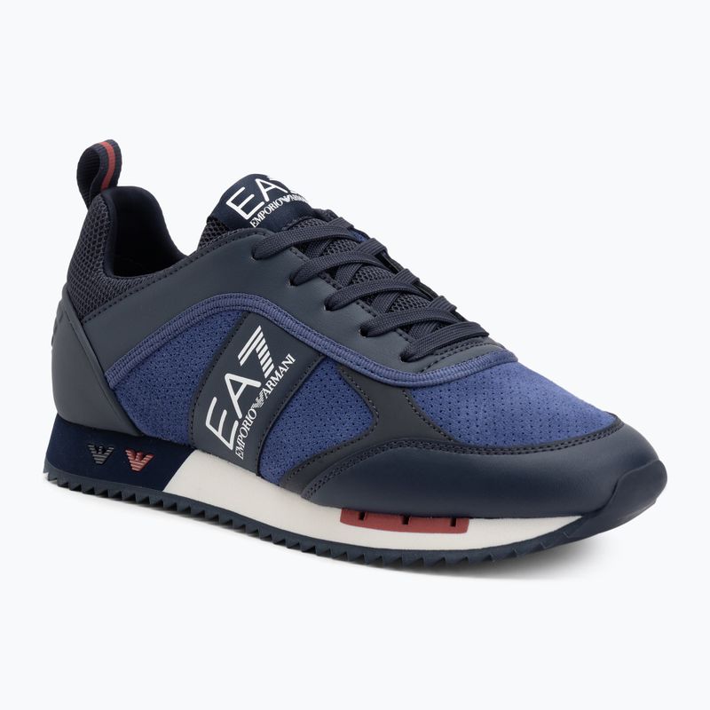 EA7 Emporio Armani Schwarz & Weiß Wildleder Sky Captain / Deep Cobal / Mineral Schuhe