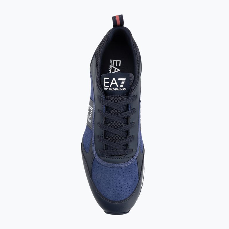 EA7 Emporio Armani Schwarz & Weiß Wildleder Sky Captain / Deep Cobal / Mineral Schuhe 5