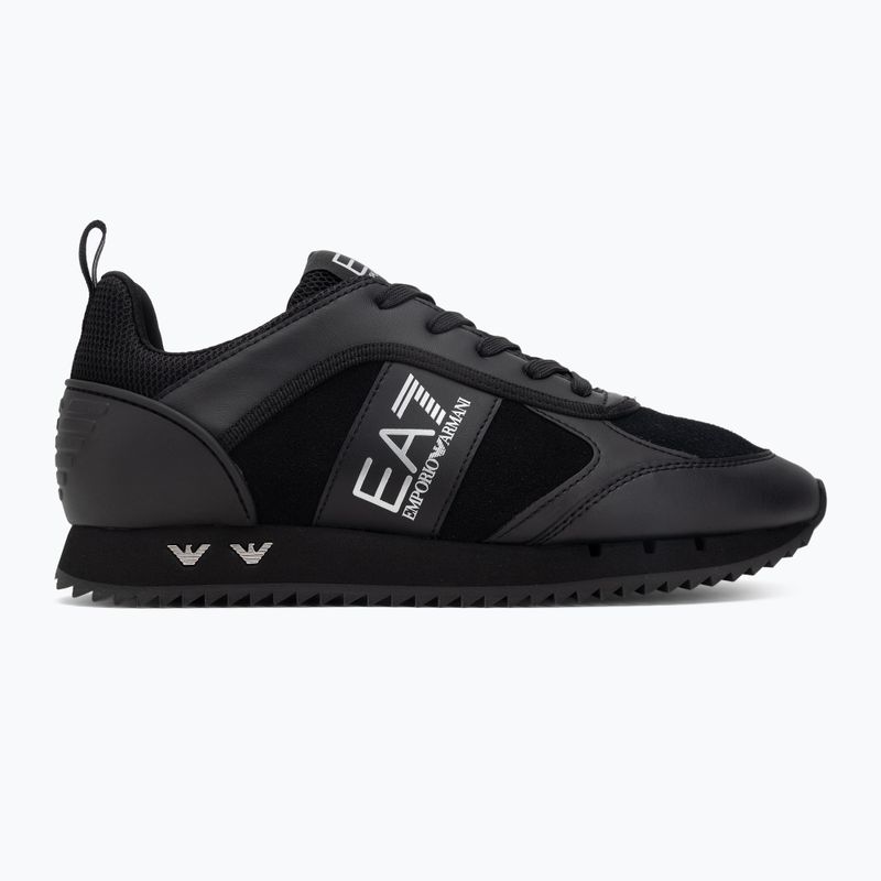 EA7 Emporio Armani Schwarz & Weiß Wildleder dreifach schwarz micropunch Schuhe 2