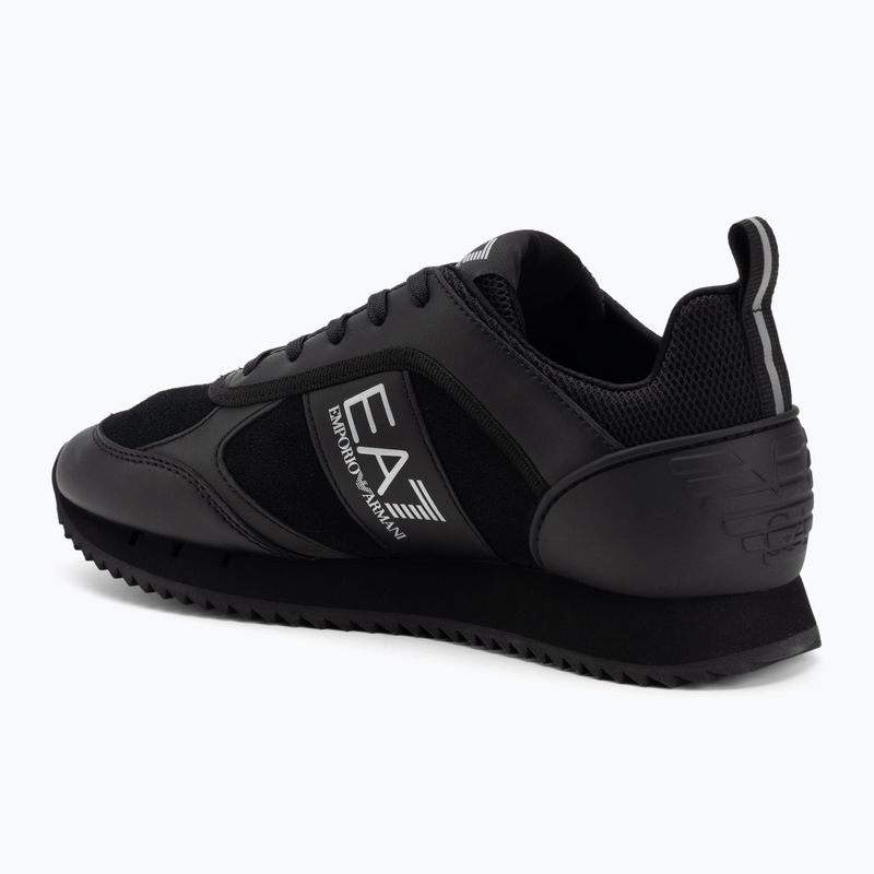 EA7 Emporio Armani Schwarz & Weiß Wildleder dreifach schwarz micropunch Schuhe 3
