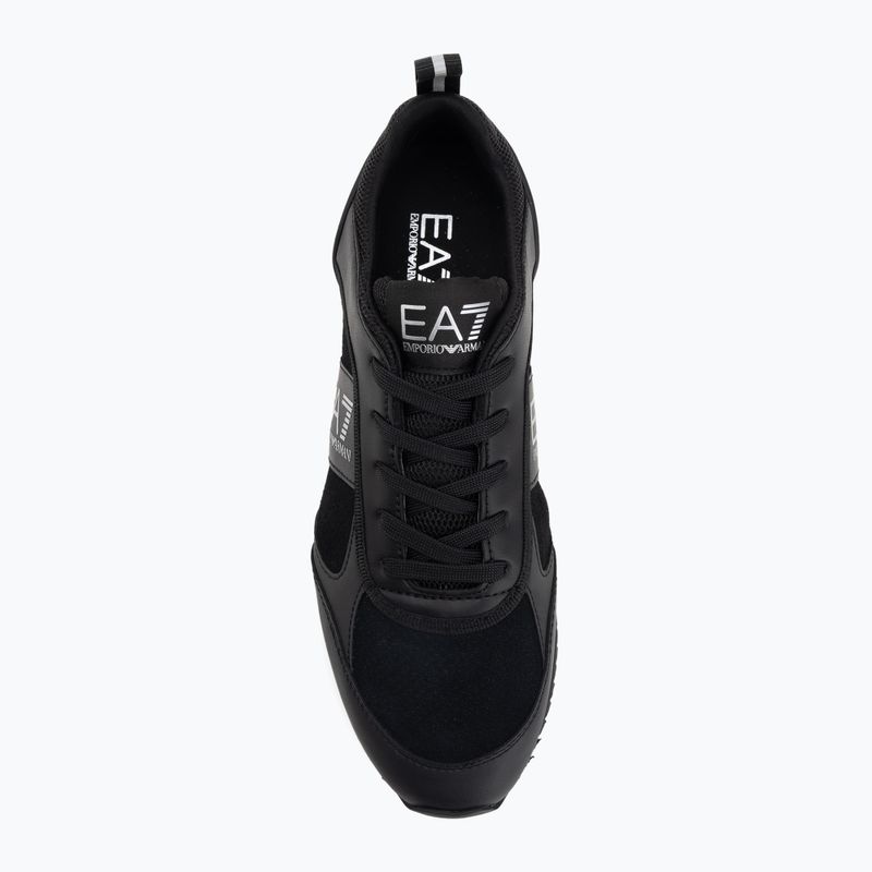 EA7 Emporio Armani Schwarz & Weiß Wildleder dreifach schwarz micropunch Schuhe 5