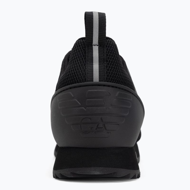 EA7 Emporio Armani Schwarz & Weiß Wildleder dreifach schwarz micropunch Schuhe 6