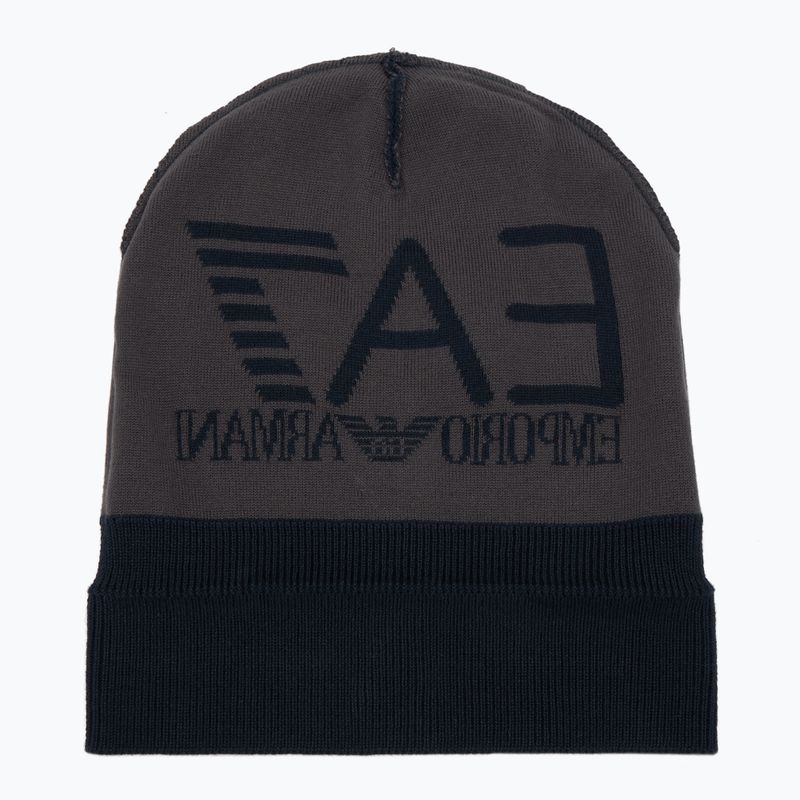 EA7 Emporio Armani Berg Sichtbarkeit Beanie Asphalt / schwarz Wintermütze 4