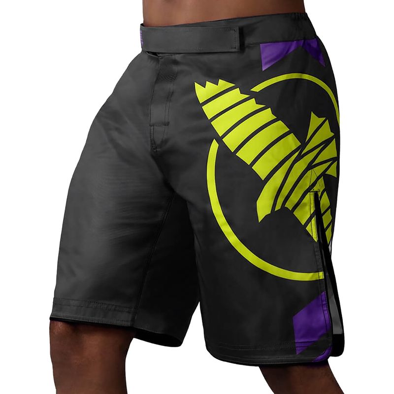 Hayabusa Icon Fight MMA Shorts schwarz und gelb ICFS-BK-L