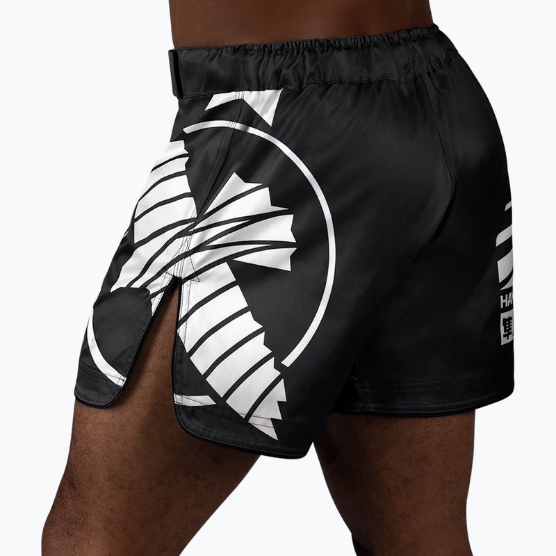 Herren Hayabusa Icon Mid-Thigh MMA Trainingsshorts schwarz/weiß 2
