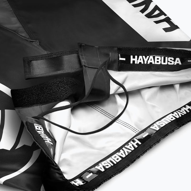 Herren Hayabusa Icon Mid-Thigh MMA Trainingsshorts schwarz/weiß 5