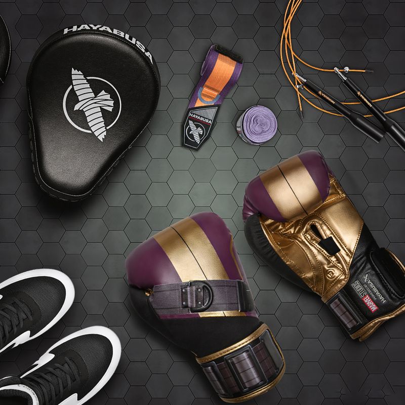 Hayabusa Marvel's Batroc lila/goldene Boxhandschuhe 11