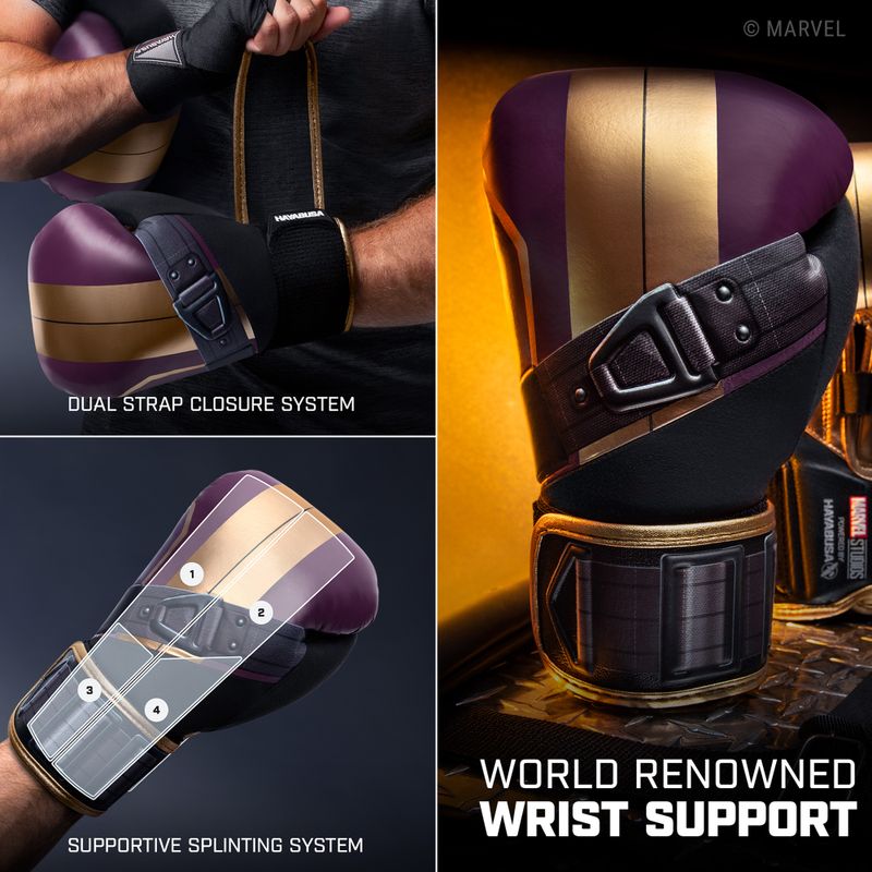 Hayabusa Marvel's Batroc lila/goldene Boxhandschuhe 16